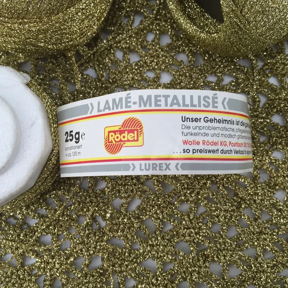 Wolle Rodel Lame-Metallise Lurex Yarn Gold Metallic Shimmer 25g WIP Bundle